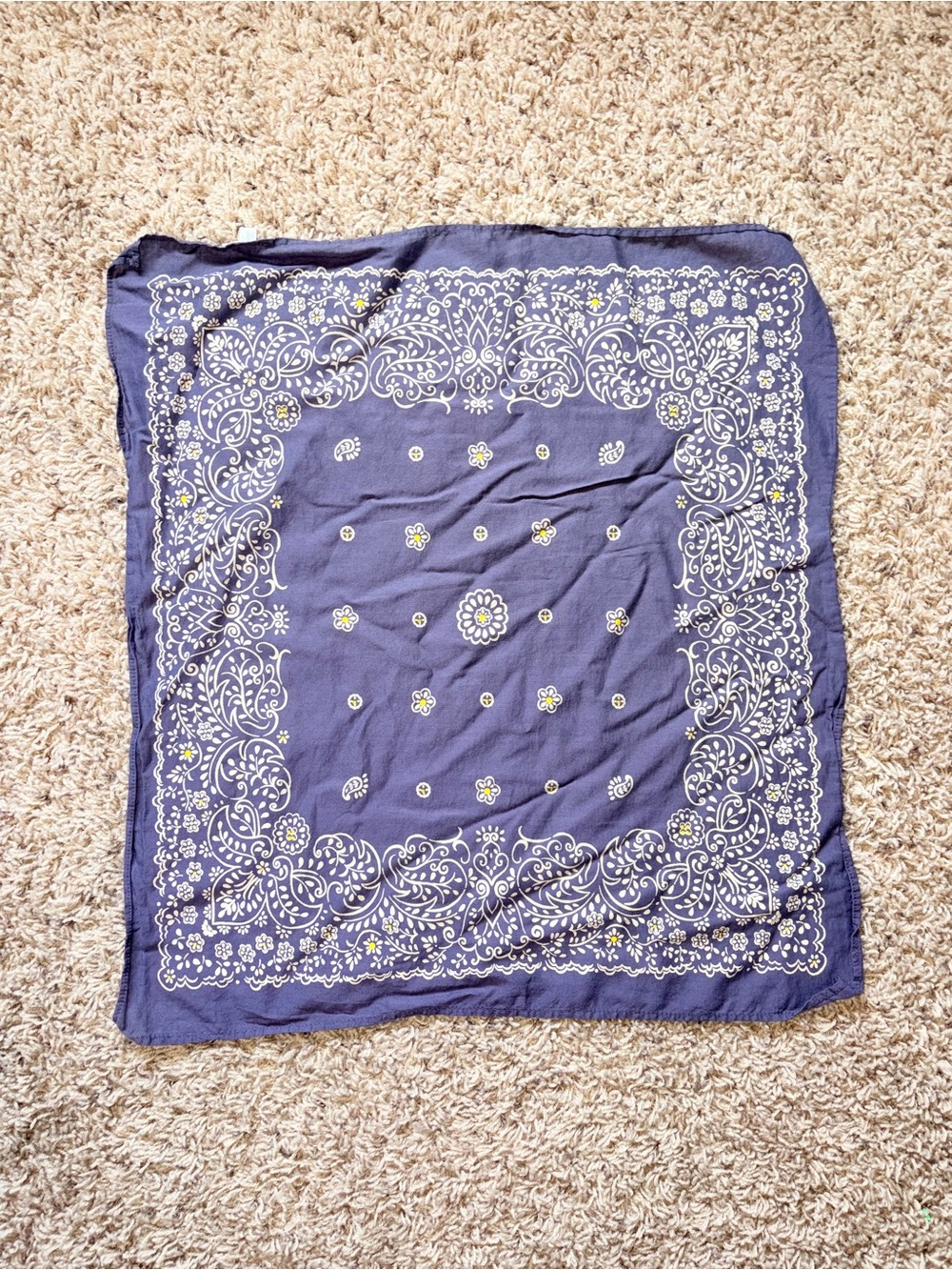 NWOT American Eagle AE Floral Paisley Bandana Scarf in Navy Blue New
